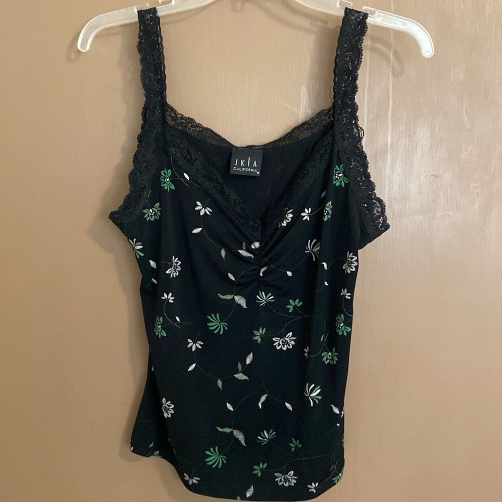 Y2K JKLA California black lace floral blouse